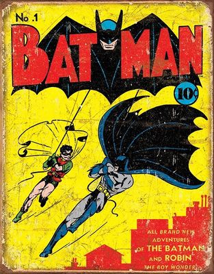 Batman & Robin vintage tennskylt