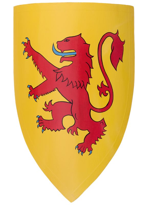 Replika i trä på Robert the Bruce sköld