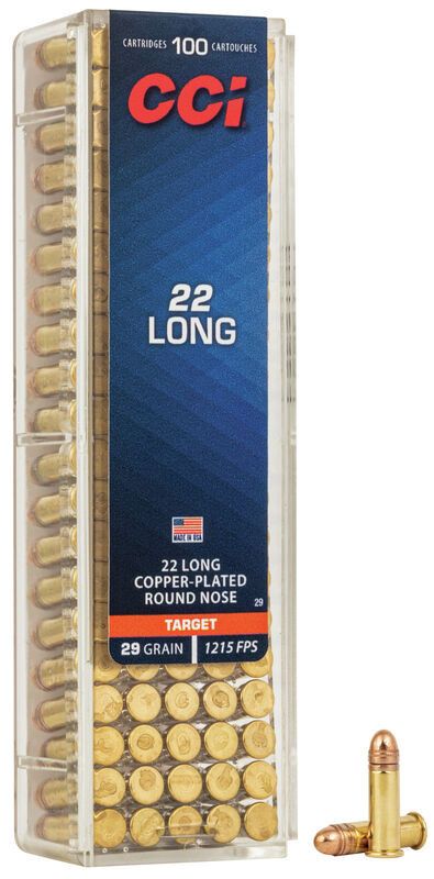 CCI TARGET AMMO 22 LONG COPPER-PLATED RN 29GR 100/BOX