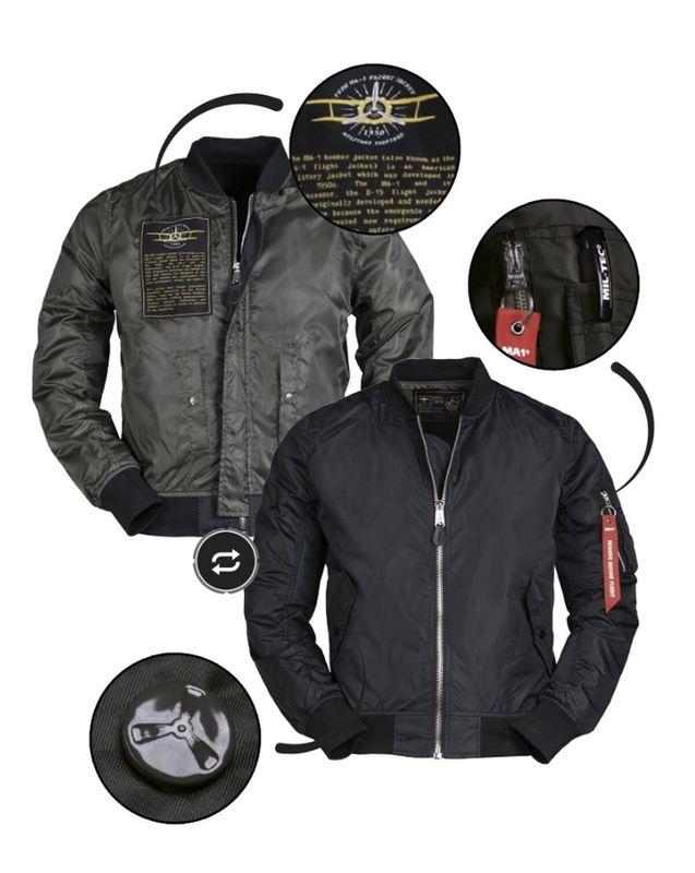 MIL-TEC US BLACK MA1 FLIGHT JACKET