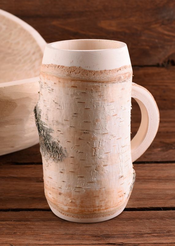 VIKING ÖLMUGG I ÄKTA BJÖRK - 0,5 L