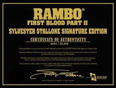 RAMBO II: SYLVESTER STALLONE SIGNATURE EDITION