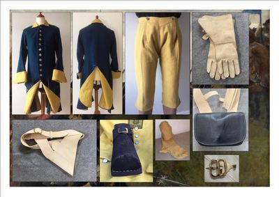 Komplett handtillverkad Karoliner uniform från 1700-talet