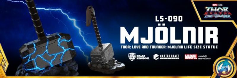 Thor: Love and Thunder - Mjolnir 1:1 Skala Staty