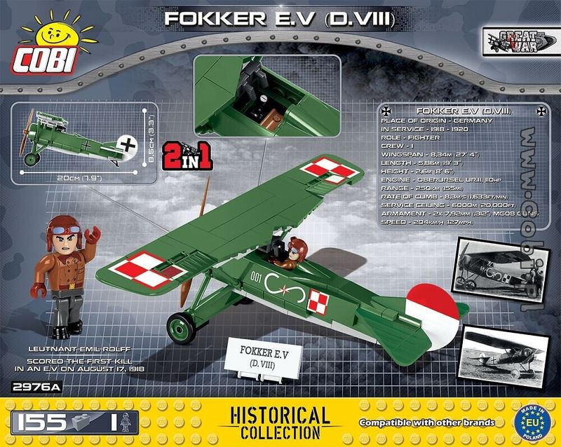 Fokker E.V (D.VIII) byggmodell
