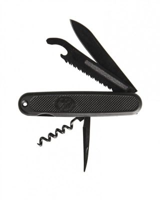 Mil-Tec svart fickkniv med 6 funktioner
