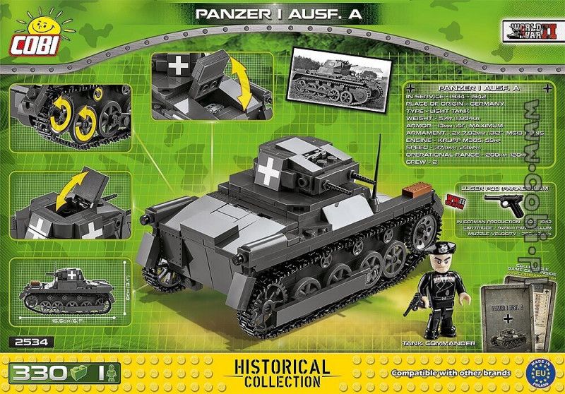Panzer I Ausf. A tysk WW2 stridsvagn - byggsats