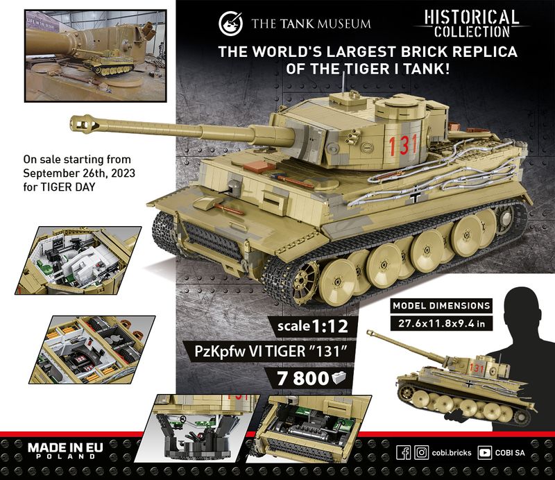 COBI-2801 TIGER 1 Nr 131 skala 1:12 - The Tank Museum EXECUTIVE EDITION