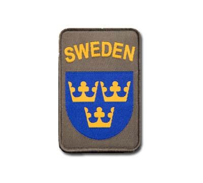 Svenskt militär tygmärke med kardborre sweden