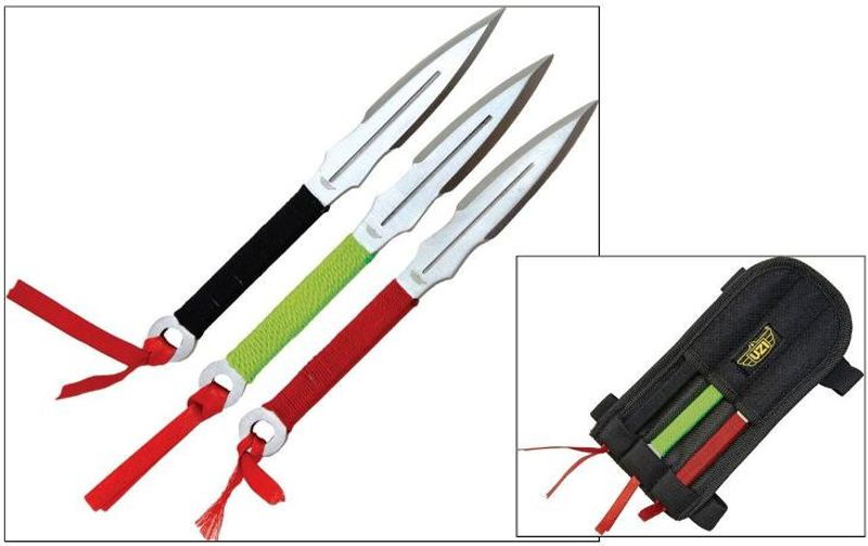 UZI - 3 set kastknivar med bärväska