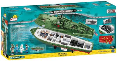 COBI-4825 PT-109 WW2 amerikansk torpedbåt med 3726 byggblock