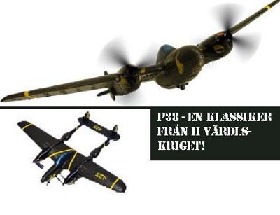 Acme AirAce III P-38 Hawk Svart