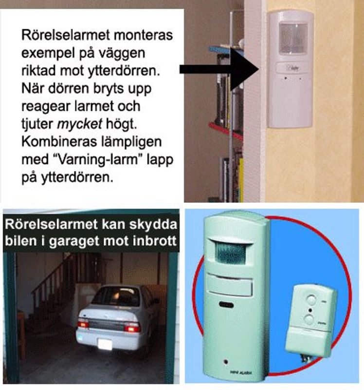 Rörelselarm med fjärrkontroll - prisvärt & superhög siren!
