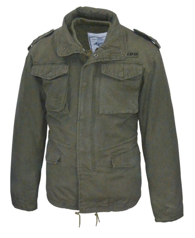 Olivgrön M65 US-Army Fältjacka - stentvättad (vintage)