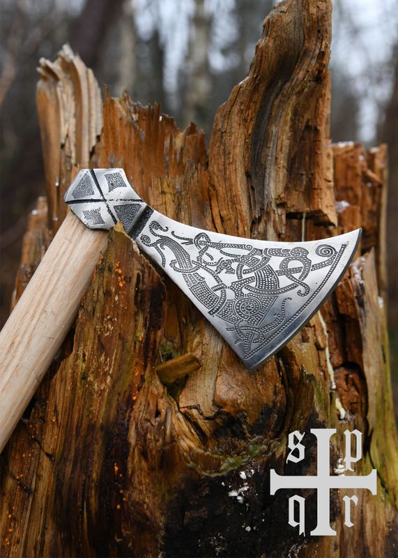 VIKING MAMMEN YXA MED GRAVERING