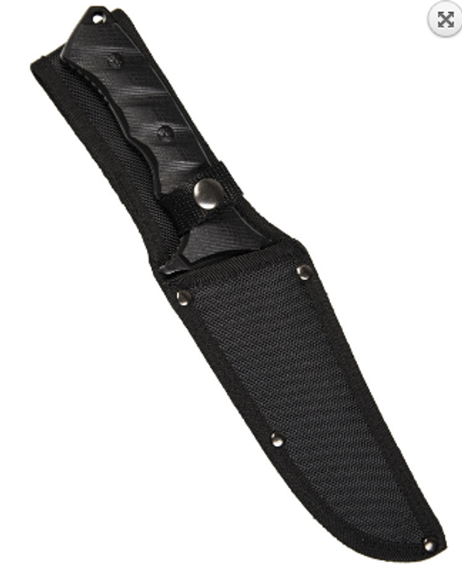 Svart G10 militärkniv