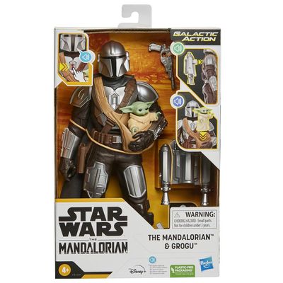 Star Wars The Mandalorian 12 Inch Feature Figure Mando with 2 Inch Grogu