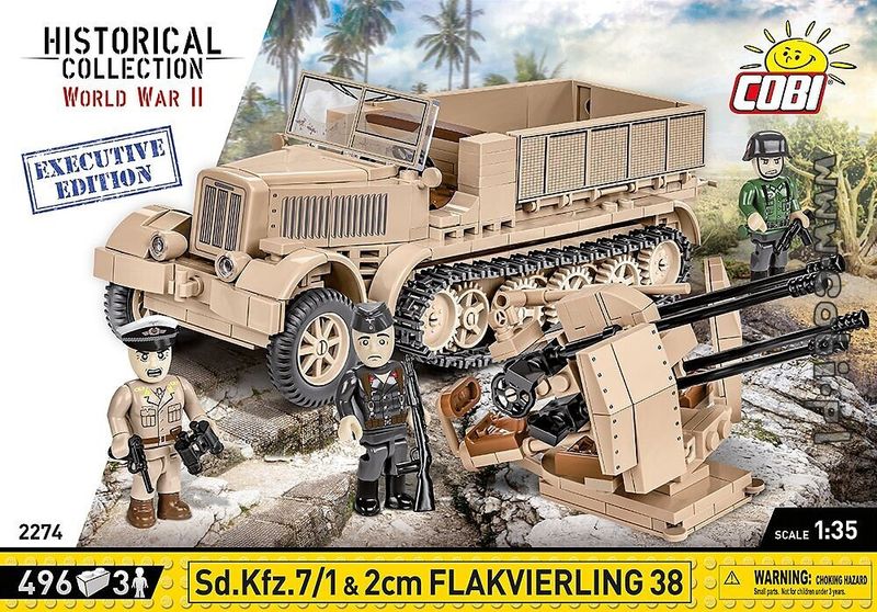 COBI-2274 Tysk WW2 Sd.Kfz. 7/1 – 2cm Flakvierling 38 - Executive Edition