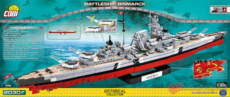 Slagskepp Bismarck byggmodell från Cobi Blocks