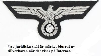 Tunikaörn som bars av de tyska Pansartrupperna för WW2 uniformer