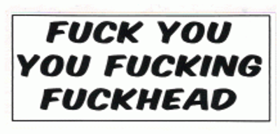 "FUCK YOU" 140x60mm