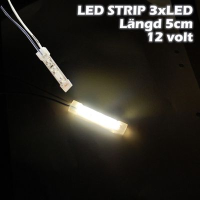LED-strip 3xLED (5cm) 12V, VIT
