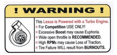 "Turbo Lexus" Varningsdekal 