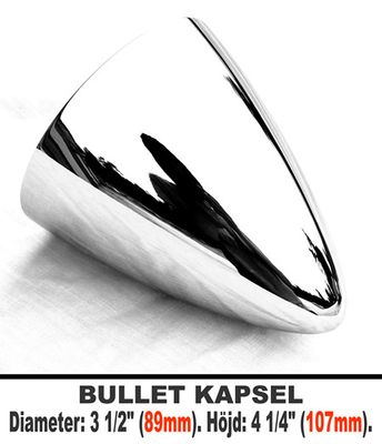 Centrumkapsel "Bullet" Dia: 89mm, Höjd: 107mm