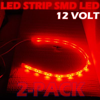 LED-strip 36xLED (120cm) 12V, RÖD 2-PACK