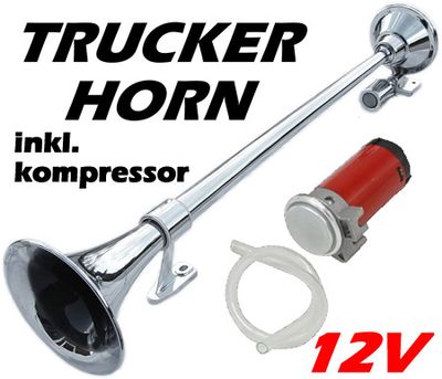 Truckerhorn 640mm inkl. kompressor 12v