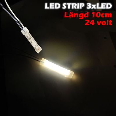 LED-strip 6xLED (10cm) 24V, VIT