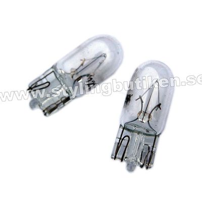 Glödlampa T10 5W 2st, Ofärgad
