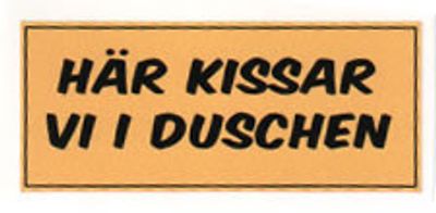 "Här kissar vi i duschen" 140x60mm