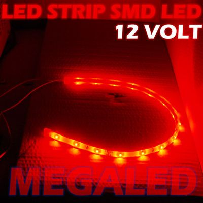 LED-strip 12xLED (40cm) 12V, RÖD