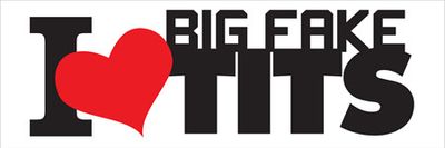 "I Love Big Fake Tits" 75x25mm