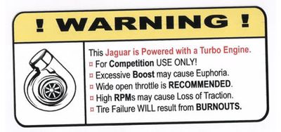"Turbo Jaguar" Varningsdekal 