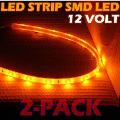 LED-strip 12xLED (40cm) 12V, ORANGE 2-PACK