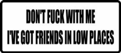 "FRIENDS IN LOW PLACES..." 400x176mm