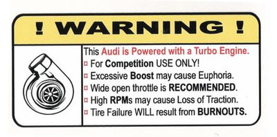 "Turbo Audi" Varningsdekal 