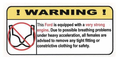 "Ej BH i Ford" Varningsdekal 