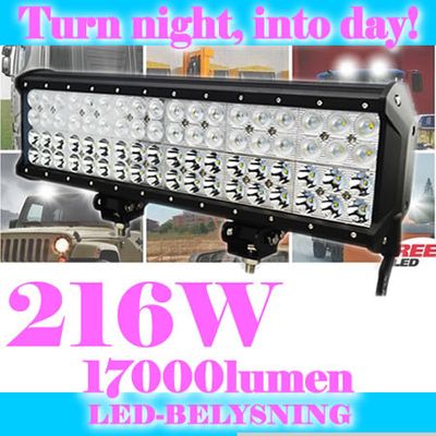 LED-Ljusramp 216W (Fjärr- och närljusbild) 9-32V
