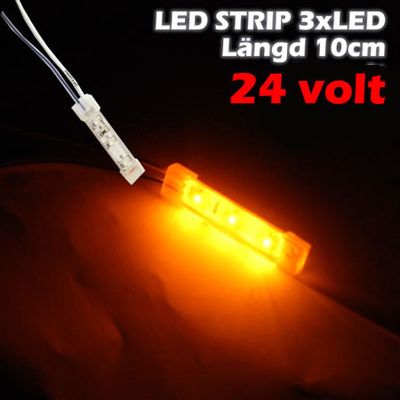 LED-strip 6xLED (10cm) 24V, ORANGE