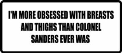 "OBSESSED WITH BREASTS..." 100x44mm