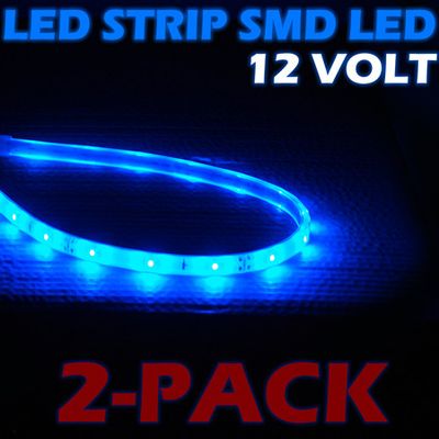 LED-strip 18xLED (60cm) 12V, BLÅ 2-PACK