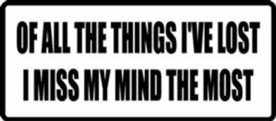 "OF ALL THE THINGS I LOST..." 400x176mm