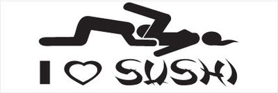 "I Love Sushi" 150x50mm