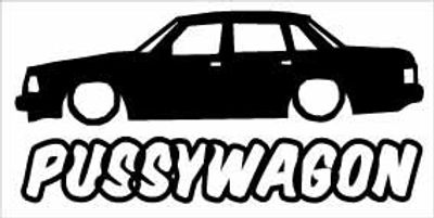 "Pussywagon Volvo 240" 100x50 mm