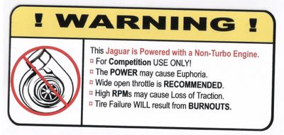 "Non-Turbo Jaguar" Varningsdekal 