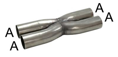 Rostfri X-pipe 63.5 mm / 2 ½"