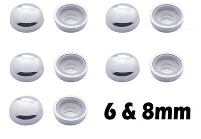 Kromade skruvhattar 6 & 8 mm 10-pack